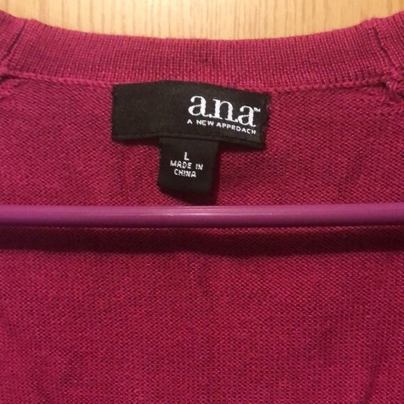 A.N.A a new approach size large magenta short sleeve cardigan - Picture 2 of 7